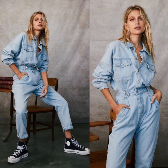 Tell Me About It Light Blue Denim Jumpsuit - Picture 11 of 11